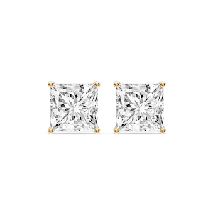 Princess Certified Lab Grown Diamond Classic Four Prong Guardian Back Stud Earrings