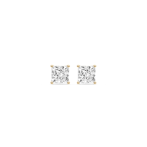 Princess Certified Lab Grown Diamond Classic Four Prong Guardian Back Stud Earrings