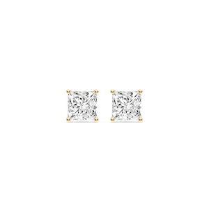 Princess Certified Lab Grown Diamond Classic Four Prong Guardian Back Stud Earrings