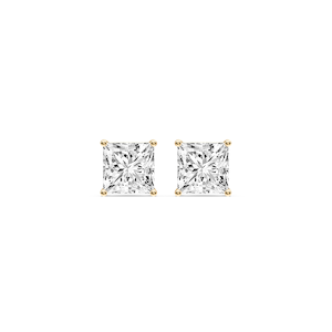 Princess Certified Lab Grown Diamond Classic Four Prong Guardian Back Stud Earrings