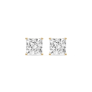 Princess Certified Lab Grown Diamond Classic Four Prong Guardian Back Stud Earrings