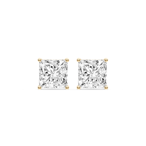 Princess Certified Lab Grown Diamond Classic Four Prong Guardian Back Stud Earrings