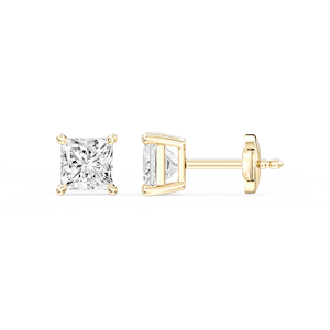 Princess Certified Lab Grown Diamond Claw Prong Guardian Back Stud Earrings
