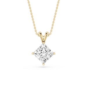 Princess Lab Grown Diamond Double Bail Pendant - 16 to 18 Inches
