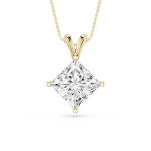 Princess Lab Grown Diamond Double Bail Pendant - 16 to 18 Inches