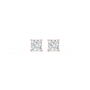 Princess Lab Grown Diamond Hidden Halo Stud Earrings