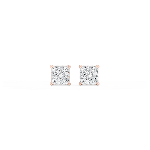 Princess Lab Grown Diamond Hidden Halo Stud Earrings