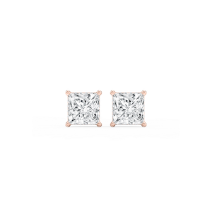 Princess Lab Grown Diamond Hidden Halo Stud Earrings