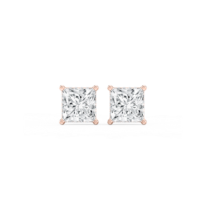 Princess Lab Grown Diamond Hidden Halo Stud Earrings