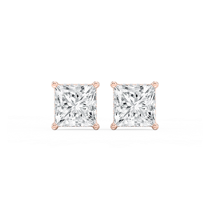Princess Lab Grown Diamond Hidden Halo Stud Earrings