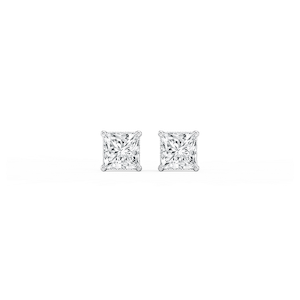 Princess Lab Grown Diamond Hidden Halo Stud Earrings