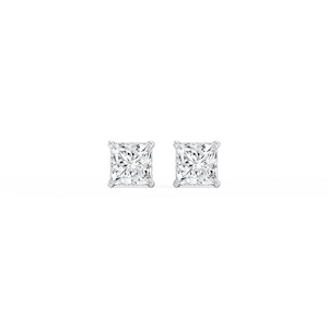Princess Lab Grown Diamond Hidden Halo Stud Earrings