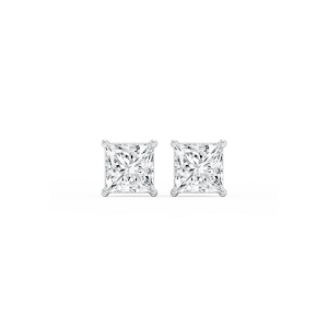 Princess Lab Grown Diamond Hidden Halo Stud Earrings