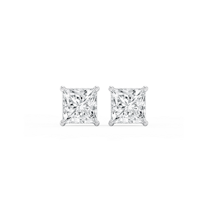 Princess Lab Grown Diamond Hidden Halo Stud Earrings