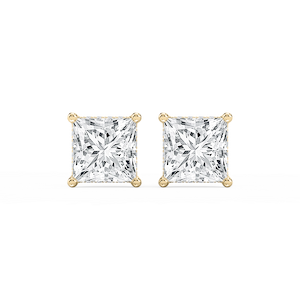 Princess Lab Grown Diamond Hidden Halo Stud Earrings