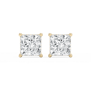 Princess Lab Grown Diamond Hidden Halo Stud Earrings