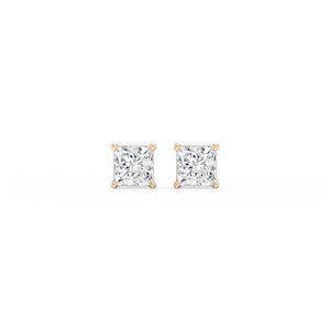 Princess Lab Grown Diamond Hidden Halo Stud Earrings