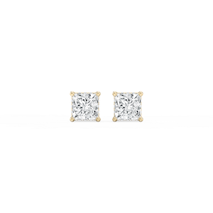 Princess Lab Grown Diamond Hidden Halo Stud Earrings