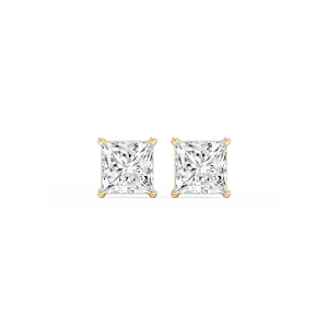 Princess Lab Grown Diamond Hidden Halo Stud Earrings