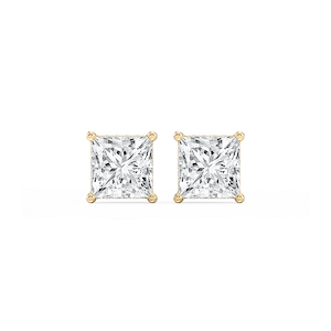 Princess Lab Grown Diamond Hidden Halo Stud Earrings