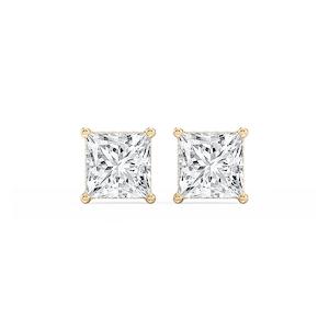 Princess Lab Grown Diamond Hidden Halo Stud Earrings