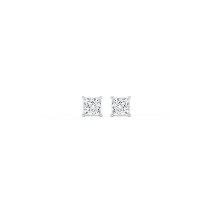 Princess Lab Grown Diamond Classic Four Prong Threaded Back Stud Earrings