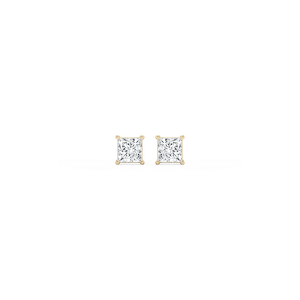 Princess Lab Grown Diamond Classic Four Prong Threaded Back Stud Earrings