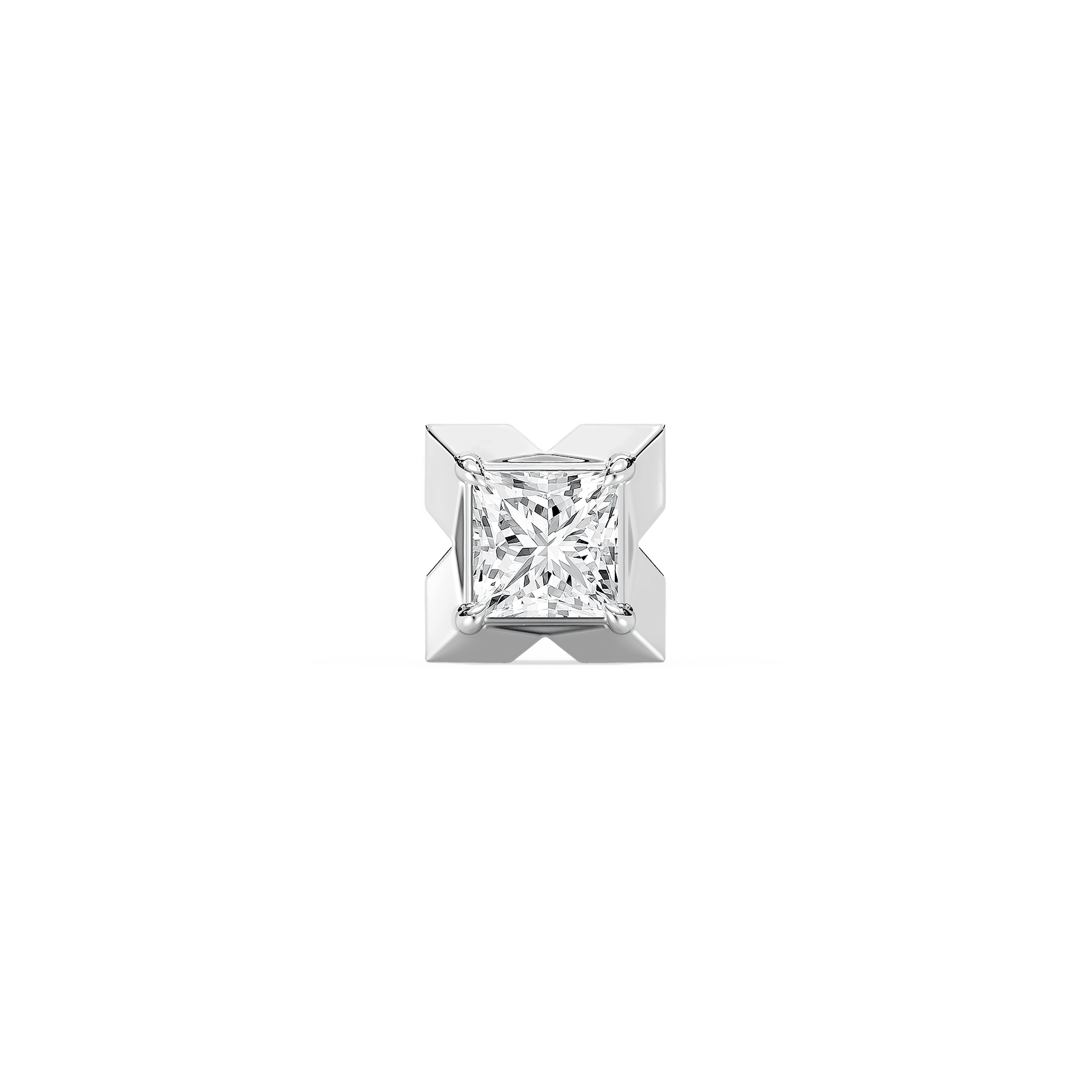 Princess Lab Grown Diamond X-Prong Single Stud Earring