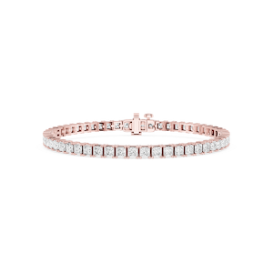 Princess Lab Grown Diamond Four Prong Tennis Bracelet - 7 Inches