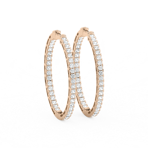 5 ⅓ ctw Princess Lab Grown Diamond Pavé Hoop Earrings
