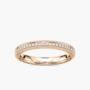 Quimby 1/5 ctw Round Lab Grown Diamond Milgrain Wedding Band