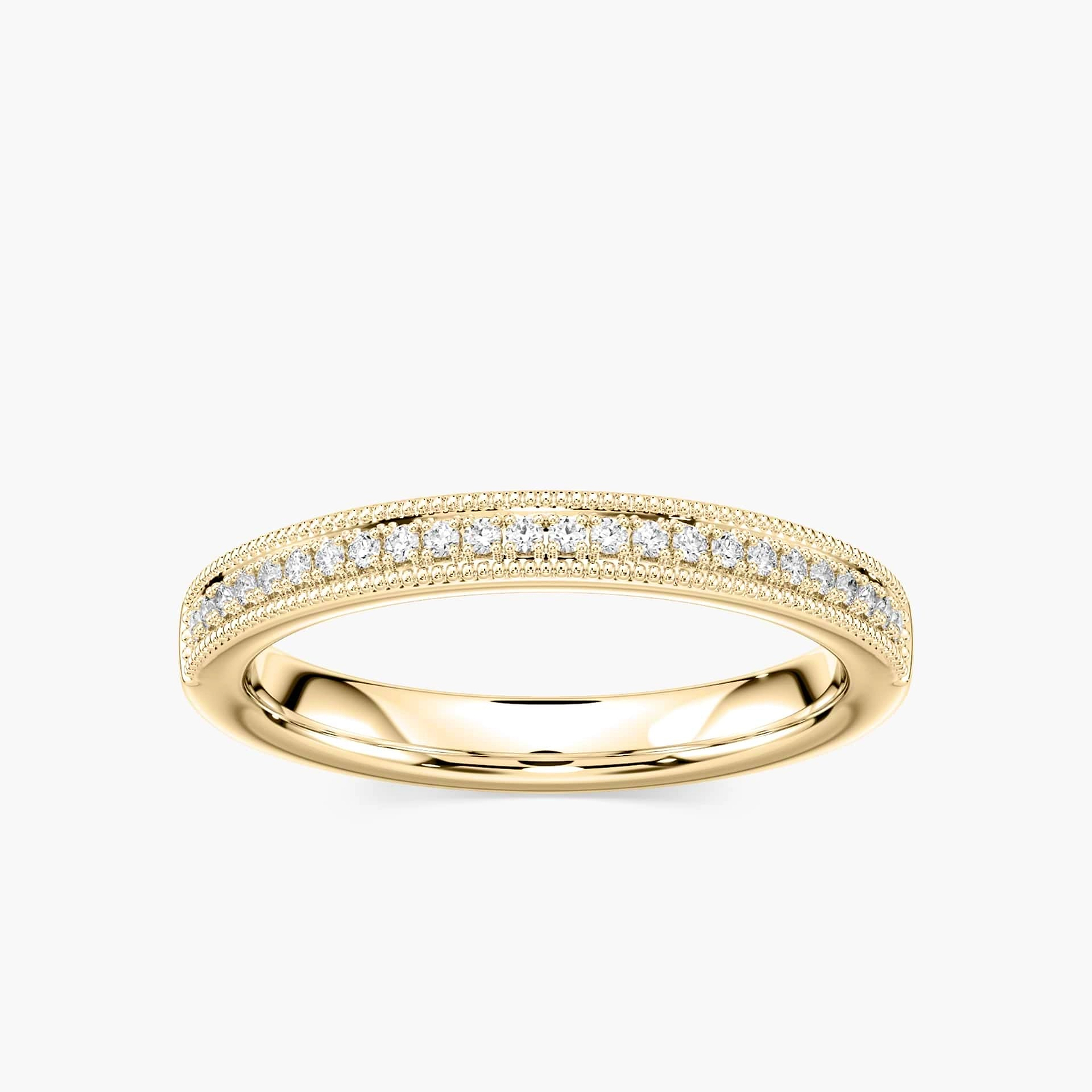 Quimby 1/5 ctw Round Lab Grown Diamond Milgrain Wedding Band