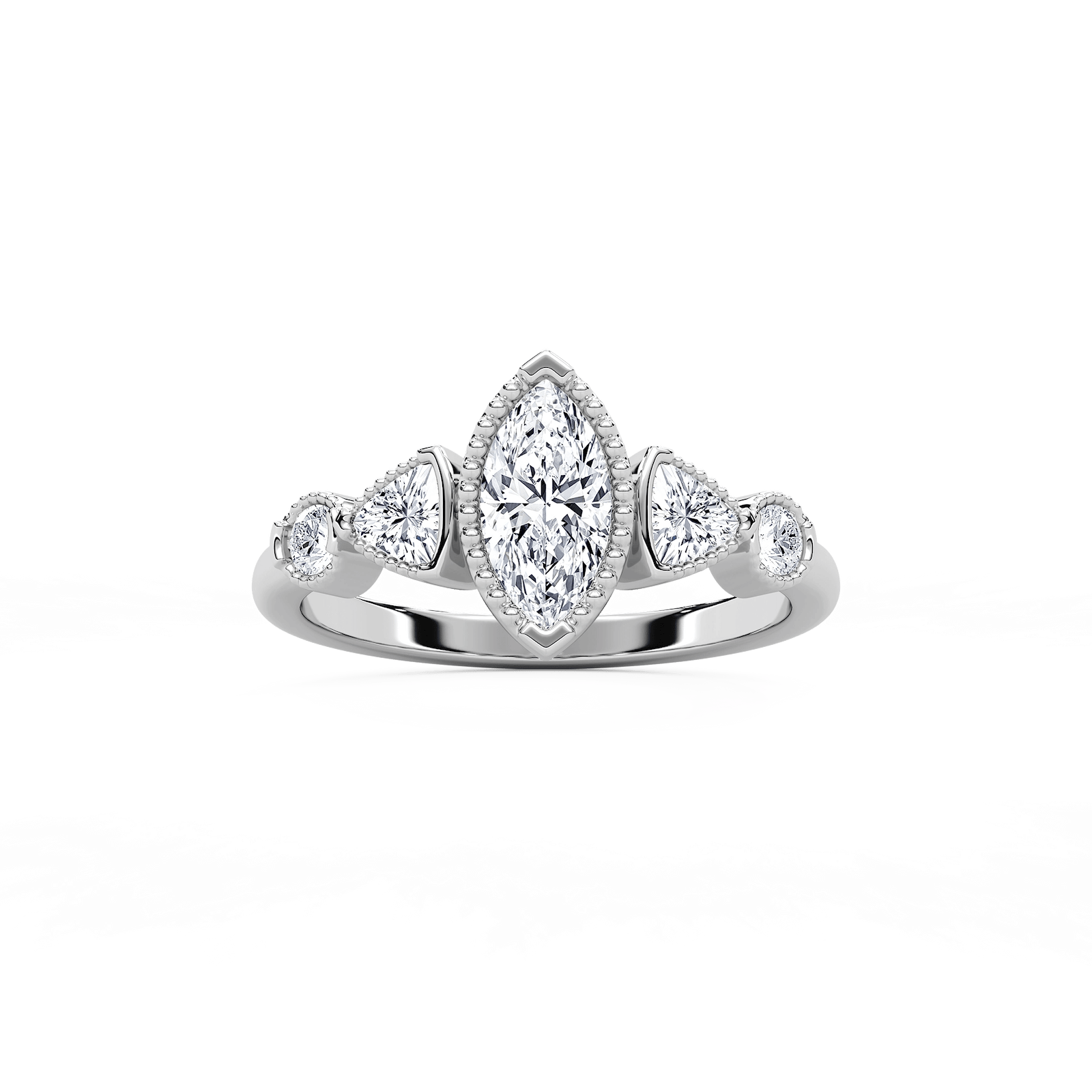 Quinn Petite Marquise Engagement Ring in Rose Gold