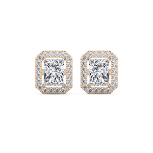 2 ⅖ ctw Radiant Lab Grown Diamond Halo Stud Earrings