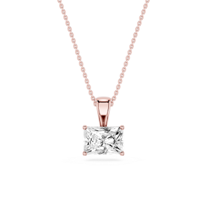 Radiant Lab Grown Diamond 4 Prong East West Bail Pendant - 16 to 18 Inches