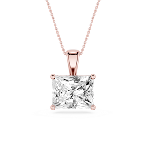 Radiant Lab Grown Diamond 4 Prong East West Bail Pendant - 16 to 18 Inches