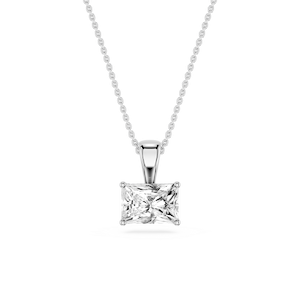 Elongated Cushion Lab Grown Diamond 4 Prong East West Bail Pendant - 16 to 18 Inches