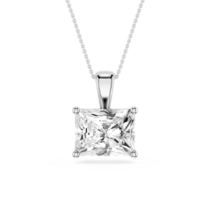 Radiant Lab Grown Diamond 4 Prong East West Bail Pendant - 16 to 18 Inches