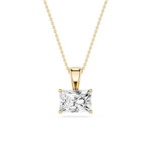Radiant Lab Grown Diamond 4 Prong East West Bail Pendant - 16 to 18 Inches