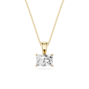 Radiant Lab Grown Diamond 4 Prong East West Bail Pendant - 16 to 18 Inches