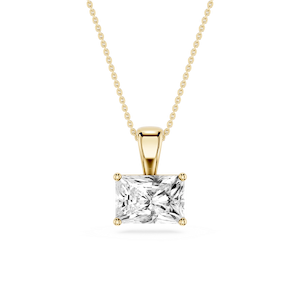 Radiant Lab Grown Diamond 4 Prong East West Bail Pendant - 16 to 18 Inches