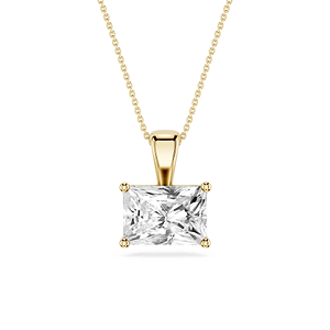 Radiant Lab Grown Diamond 4 Prong East West Bail Pendant - 16 to 18 Inches