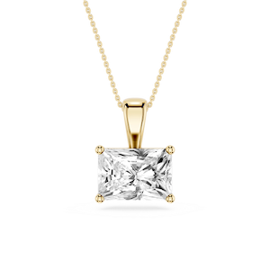 Radiant Lab Grown Diamond 4 Prong East West Bail Pendant - 16 to 18 Inches