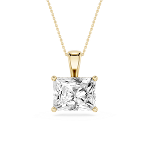 Radiant Lab Grown Diamond 4 Prong East West Bail Pendant - 16 to 18 Inches