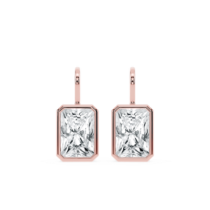 Radiant Lab Grown Diamond Bezel Drop Earrings