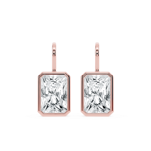 Radiant Lab Grown Diamond Bezel Drop Earrings