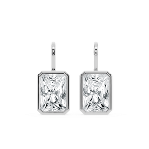 Radiant Lab Grown Diamond Bezel Drop Earrings