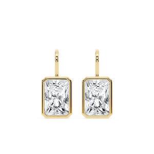 Radiant Lab Grown Diamond Bezel Drop Earrings