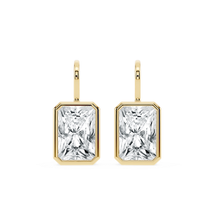 Radiant Lab Grown Diamond Bezel Drop Earrings