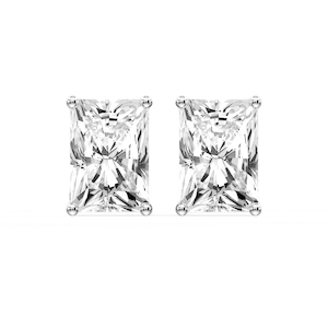 Radiant Certified Lab Grown Diamond Classic Four Prong Guardian Back Stud Earrings
